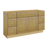 Modernform Cabinet Natural Shaker 60" W X 34 1/2" H X 21" D Combo Cabinet 2 Doors/6 Drawers/1 False Front