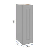 J&K Castle Grey S5 Single Door Wall Cabinet - 09" W x 30" H