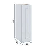 J&K White Shaker S8 Single Door Wall Cabinet - 09" W x 30" H