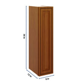 J&K Mocha Glazed K10 Single Door Wall Cabinet - 09" W x 36" H