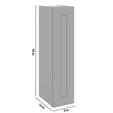 J&K Castle Grey S5 Single Door Wall Cabinet - 09" W x 36" H