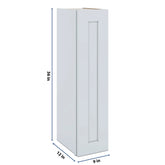 J&K White Shaker S8 Single Door Wall Cabinet - 09" W x 36" H