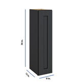 Modernform Cabinet Onyx Black Shaker 09" W X 36" H X 12" D Single Door Wall Cabinet