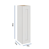 Modernform Cabinet White Shaker 09" W X 36" H X 12" D Single Door Wall Cabinet