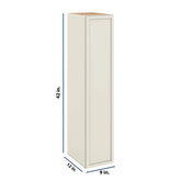 Modernform Cabinet Slim Dove White 09" W X 42" H X 12" D Single Door Wall Cabinet