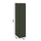 Modernform Cabinet Slim Sage Green 09" W X 42" H X 12" D Single Door Wall Cabinet