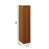 J&K Mocha Glazed K10 Single Door Wall Cabinet - 09" W x 42" H