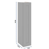 J&K Castle Grey S5 Single Door Wall Cabinet - 09" W x 42" H