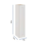 Modernform Cabinet White Shaker 09" W X 42" H X 12" D Single Door Wall Cabinet