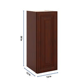 J&K Mahogany J5 Single Door Wall Cabinet - 12" W x 30" H