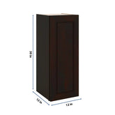 J&K Espresso K8 Single Door Wall Cabinet - 12" W x 30" H