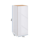 Modernform Cabinet Gloss White 12" W X 30" H X 12" D Single Door Wall Cabinet