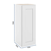 CNC Luxor 5-Piece White 12" W X 30" H Single Door Wall Cabinet