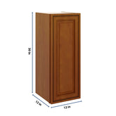 J&K Mocha Glazed K10 Single Door Wall Cabinet - 12" W x 30" H