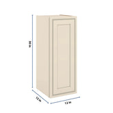 J&K Pearl Glazed H9 Single Door Wall Cabinet - 12" W x 30" H