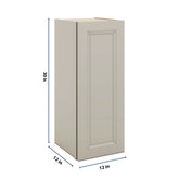 J&K Pebble B6 Single Door Wall Cabinet - 12" W x 30" H