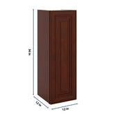 J&K Mahogany J5 Single Door Wall Cabinet - 12" W x 36" H