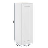 CNC Luxor 5-Piece White 12" W X 36" H Single Door Wall Cabinet