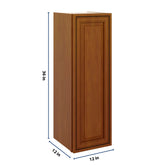 J&K Mocha Glazed K10 Single Door Wall Cabinet - 12" W x 36" H