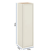 Modernform Cabinet Slim Dove White 12" W X 42" H X 12" D Single Door Wall Cabinet
