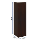 J&K Java Coffee S1 Single Door Wall Cabinet - 12" W x 42" H