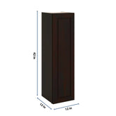 J&K Espresso K8 Single Door Wall Cabinet - 12" W x 42" H