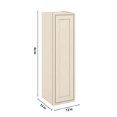 J&K Pearl Glazed H9 Single Door Wall Cabinet - 12" W x 42" H