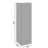 J&K Castle Grey S5 Single Door Wall Cabinet - 12" W x 42" H
