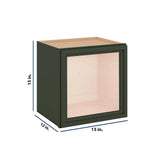 Modernform Cabinet Slim Sage Green 15" W X 15" H X 12" D Single Glass Door Wall Cabinet
