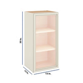 Modernform Cabinet Slim Dove White 15" W X 30" H X 12" D Single Glass Door Wall Cabinet
