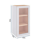 Modernform Cabinet Matte White 15" W X 30" H X 12" D Single Glass Door Wall Cabinet