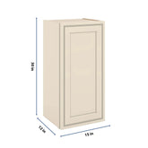 J&K Pearl Glazed H9 Single Door Wall Cabinet - 15" W x 30" H