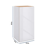 Modernform Cabinet Gloss White 15" W X 30" H X 12" D Single Door Wall Cabinet
