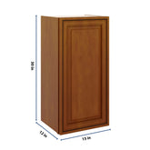 J&K Mocha Glazed K10 Single Door Wall Cabinet - 15" W x 30" H