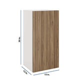 Modernform Cabinet Walnut 15" W X 30" H X 12" D Single Door Wall Cabinet