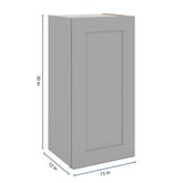 J&K Castle Grey S5 Single Door Wall Cabinet - 15" W x 30" H