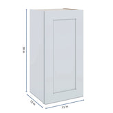 J&K White Shaker S8 Single Door Wall Cabinet - 15" W x 30" H
