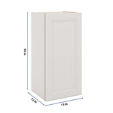 J&K Pure B5 Single Door Wall Cabinet - 15" W x 30" H