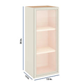 Modernform Cabinet Slim Dove White 15" W X 36" H X 12" D Single Glass Door Wall Cabinet