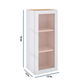 Modernform Cabinet Gloss White 15" W X 36" H X 12" D Single Glass Door Wall Cabinet