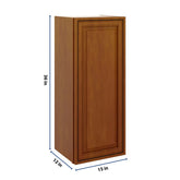 J&K Mocha Glazed K10 Single Door Wall Cabinet - 15" W x 36" H