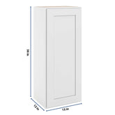 CNC Luxor 5-Piece White 15" W X 36" H Single Door Wall Cabinet