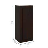 J&K Espresso K8 Single Door Wall Cabinet - 15" W x 36" H