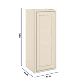 J&K Pearl Glazed H9 Single Door Wall Cabinet - 15" W x 36" H