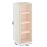 Modernform Cabinet Slim Dove White 15" W X 42" H X 12" D Single Glass Door Wall Cabinet