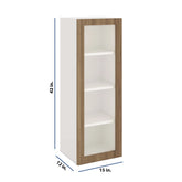 Modernform Cabinet Walnut 15" W X 42" H X 12" D Single Glass Door Wall Cabinet