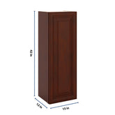 J&K Mahogany J5 Single Door Wall Cabinet - 15" W x 42" H