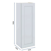 J&K White Shaker S8 Single Door Wall Cabinet - 15" W x 42" H