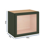 Modernform Cabinet Slim Sage Green 18" W X 15" H X 12" D Single Glass Door Wall Cabinet