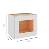 Modernform Cabinet White Shaker 18" W X 15" H X 12" D Single Glass Door Wall Cabinet